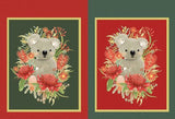 Jen Digital Art Christmas Koalas Sack Block Panel
