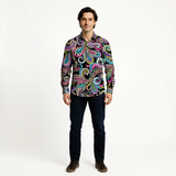 Benartex Dog On It Black Carnival Scroll SKU: 6256M-12 100% Cotton Fabric WOF 110cm- 112cm