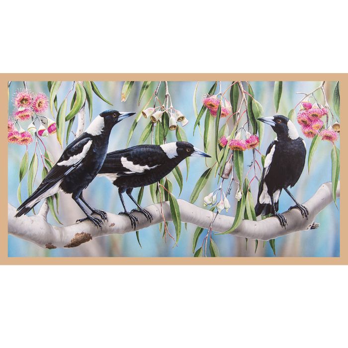 Wildlife Art Panels - Magpies