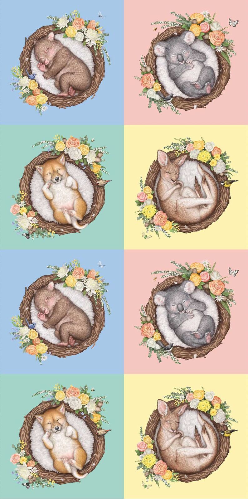 Native Nursery Baby Animal Block Panel DV3318