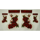 Poinsettias Flower Stocking Panel