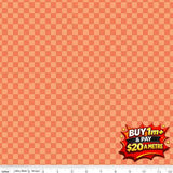 HEY PUMPKIN CHECKS ORANGE - C16036 - ORANGE - 100% Cotton