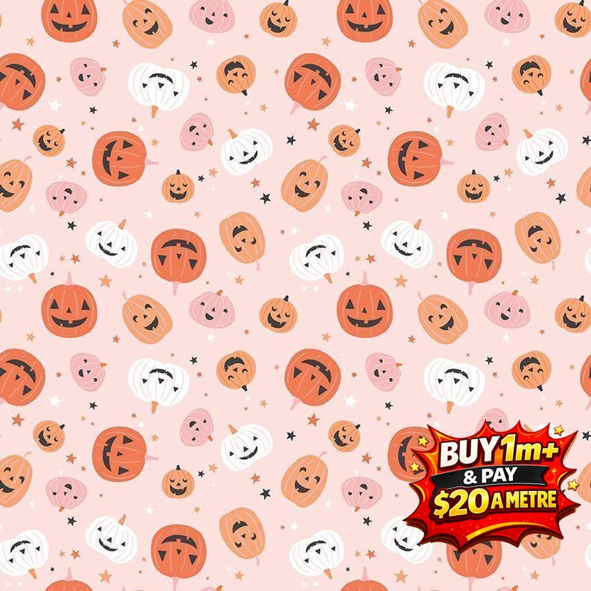 HEY PUMPKIN PUMPKINS BLUSH - C16031 - BLUSH - 100% Cotton