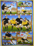 Running Rugby Players Cotton Quilting Fabric Panel