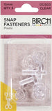 Birch Press studs- Snap fastener-   15mm- clear plastic