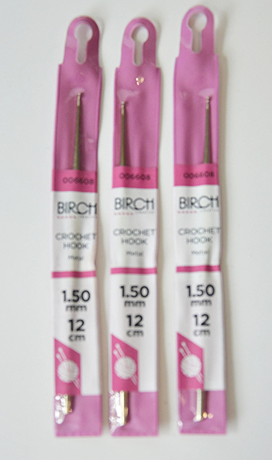 1.50mm BIRCH Steel Crochet Hook - 12cm length