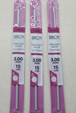 3mm BIRCH Aluminium Crochet Hook 15cm length