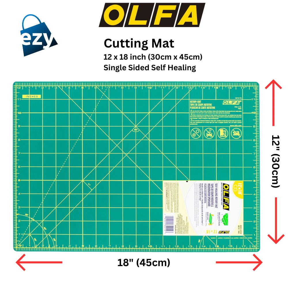 Olfa Cutting Rotary Mat 12 x 18 inch Single Sided Small (30cm x 45cm)