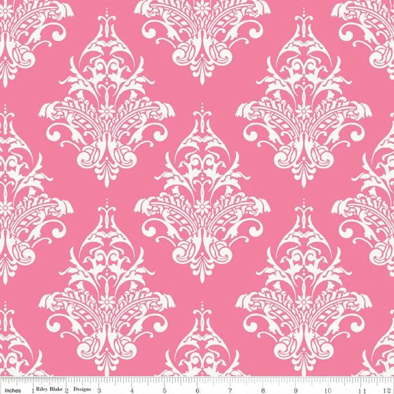 Remember Damask Pink by Carina Gardner for Riley Blake WOF 110cm - 112cm