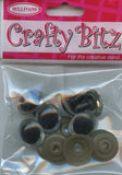Plastic Eyes (Teddy Eyes) Black with Clear edge - 20mm - 6pc- 3 Pair