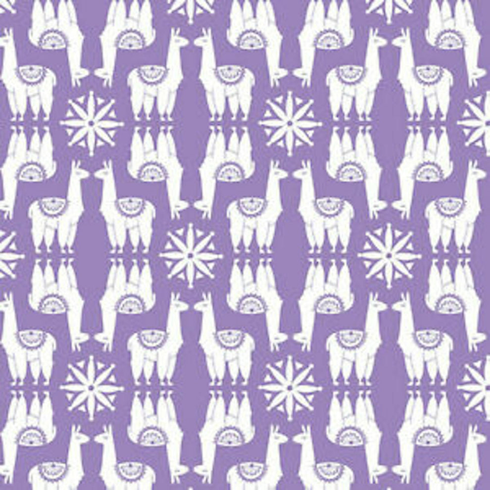 Camelot Fabrics Llama Drama Proud Llamas in Purple
