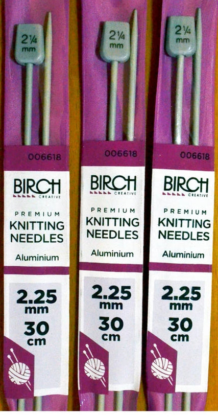 2.25mm (13 gauge) BIRCH Premium Knitting Needles 30cm