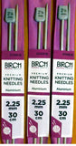2.25mm (13 gauge) BIRCH Premium Knitting Needles 30cm