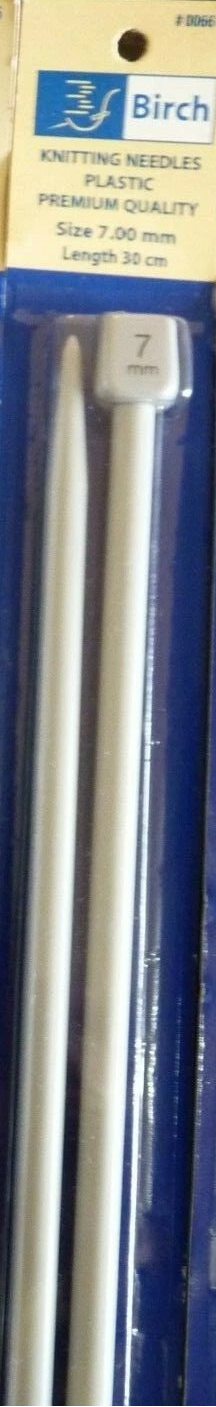 Birch 7.00mm x 30cm Knitting Needles Plastic