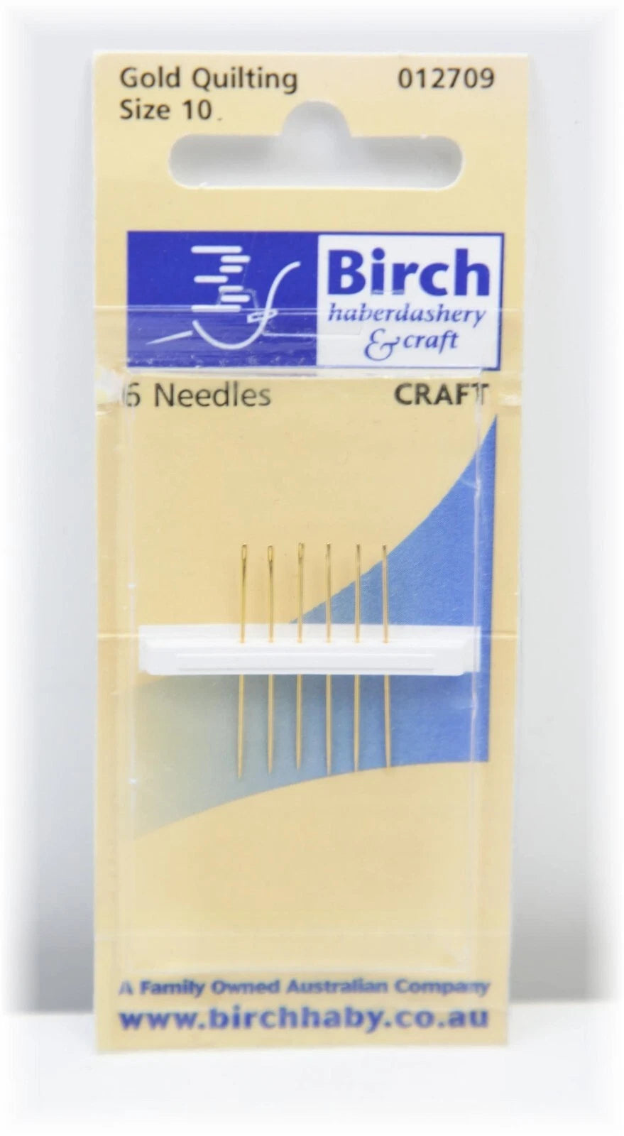 Birch Gold Quilting Needles size 10 6pk
