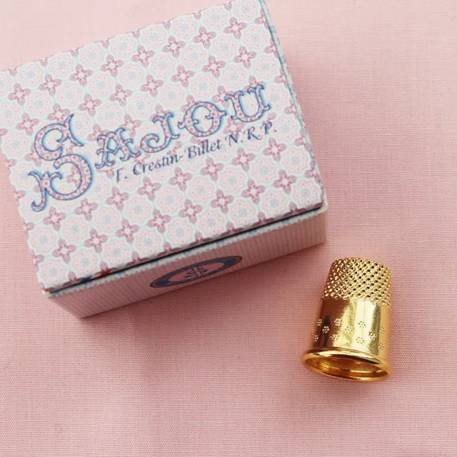 Sajou Thimble In Gold - Plated Brass - Size 3- 15.7 mm