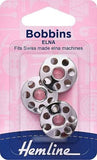 Hemline Metal Bobbins ELNA 3pcs