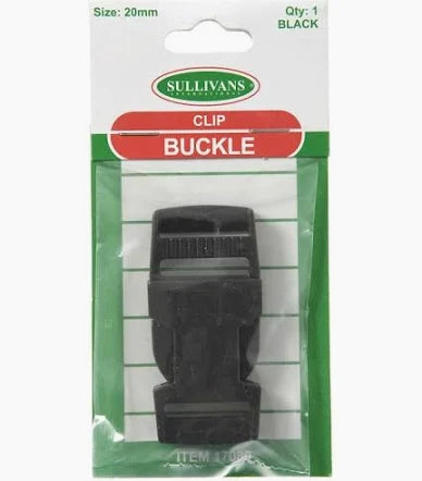 Sullivans Clip Buckle, Black- 20mm