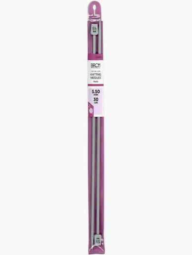Birch Plastic Knitting Needles - 5.50mm x 30cm
