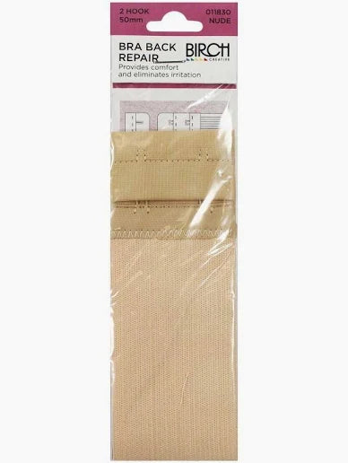 Birch Bra Back Repair 50mm (2"), 2 Hooks, NUDE