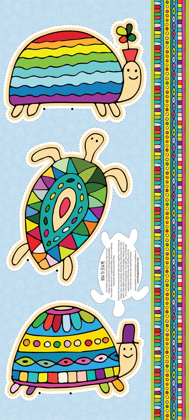#TURTLE-Y AWESOME PANEL - 100% Cotton 112cm x 50cm