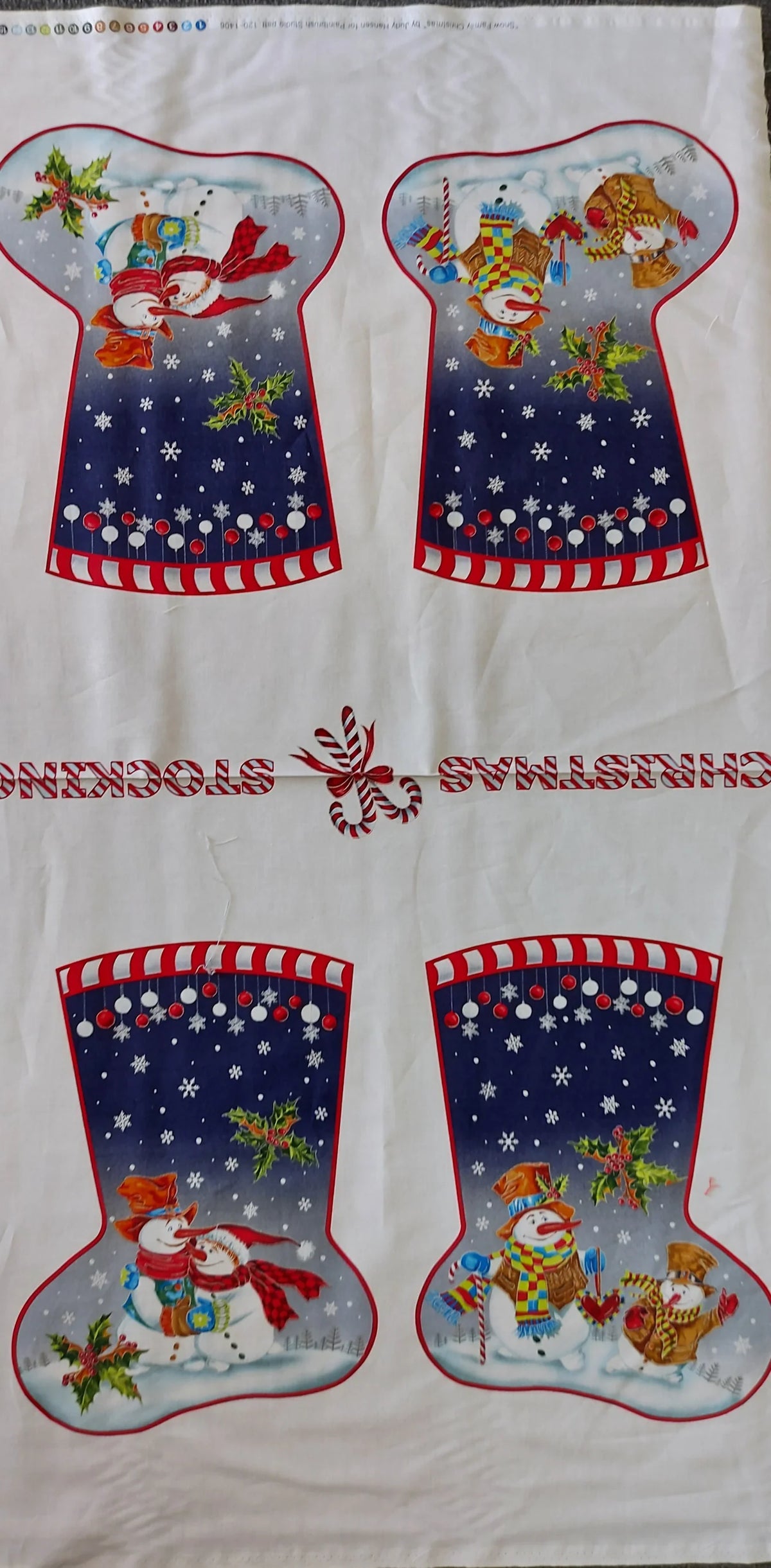 Snow Family Stocking Panel
