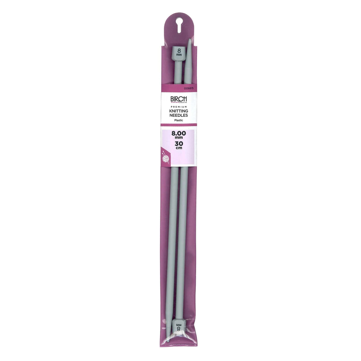 BIRCH KNITTING NEEDLE PREMIUM PLASTIC 30CM 8.00