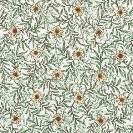 Lecien - Yellow daisy floral on white