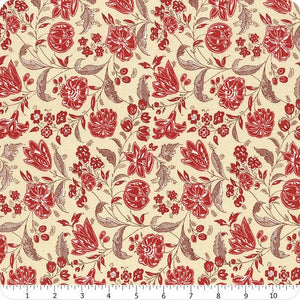 French General - Red floral on Cream