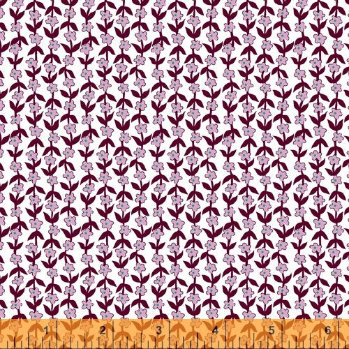 Posy - Purple Floral on White