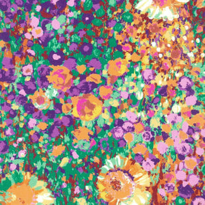 Painterly Petals - Orange & Green