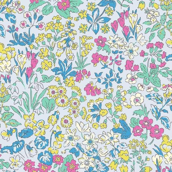 Liberty Cotton - Multi-Coloured Floral on Grey