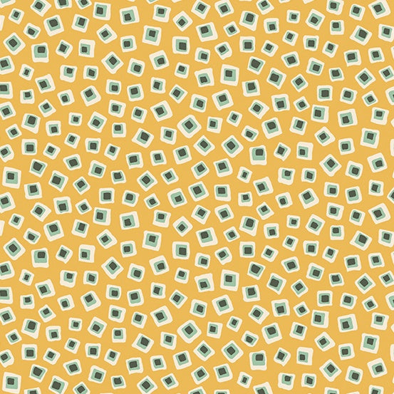 Teal Squares on Yellow