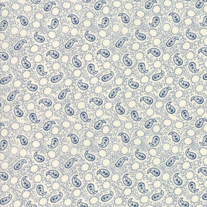 Blue Paisly on Cream