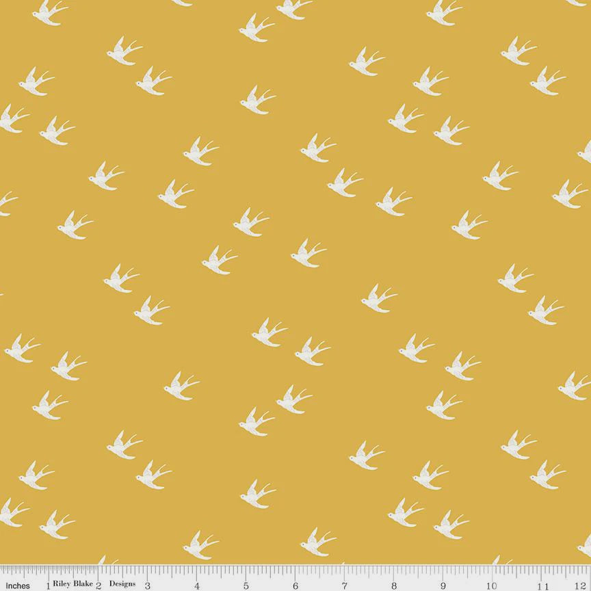 Doves on Yellow