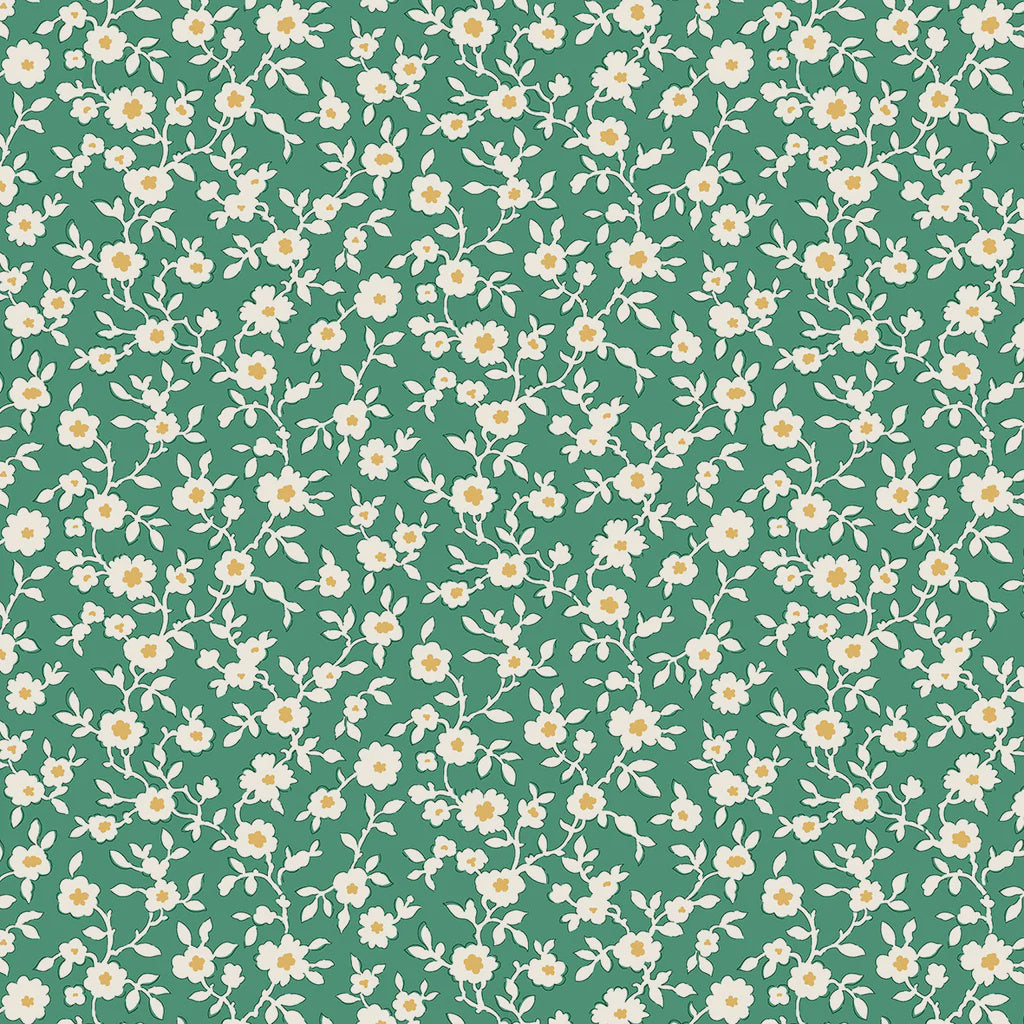 Liberty Cotton - Green Daisy Trail