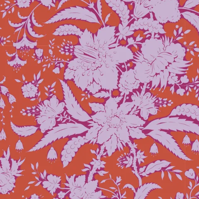 Tilda - Pink Floral on Orange