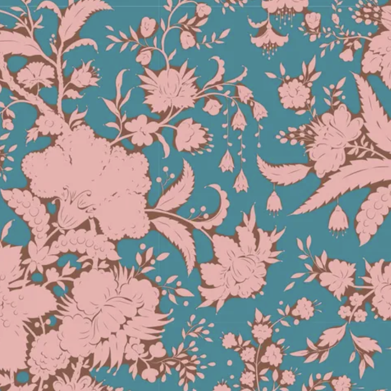 Tilda - Pink Floral on Blue