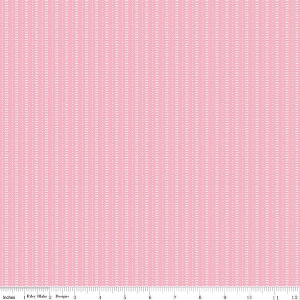 Riley Blake - White stripe on Pink