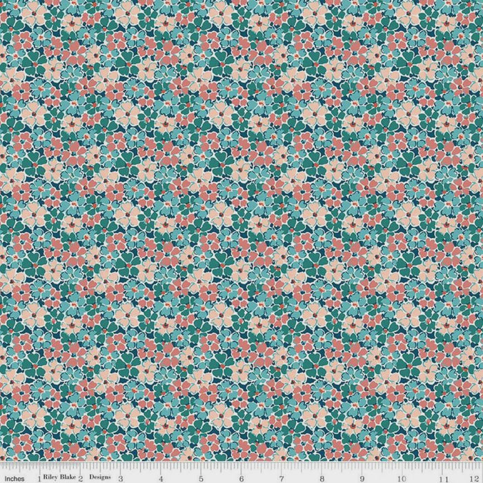 Teal Liberty Cotton Flower