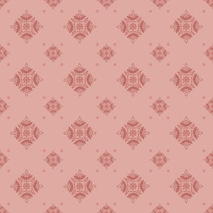 Vintage Pink Square Flower Pattern